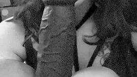She grabs the huge BBC dildo for sloppy deepthroat practice up close.