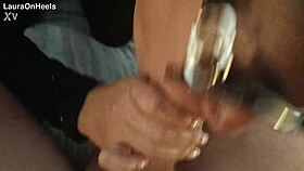 Hot milf in sunglasses gives steamy POV blowjob cumshot