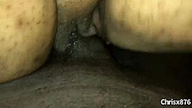 amateur ebony beauty bends over for soft passionate black cock fucking close up