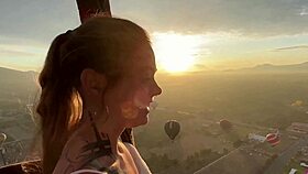 She swallows every drop high over the pyramids!