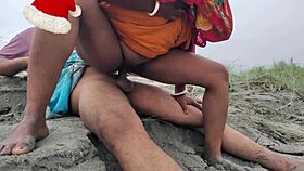 Bangladeshi couple fucks doggystyle in open spot with tight pussy grip