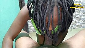 Tight black teen pussy stretched hard by cock in homemade pounding