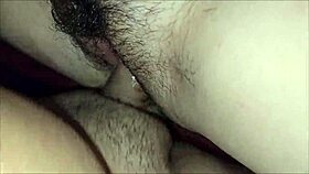 amateur couple enjoys passionate creampie play close up