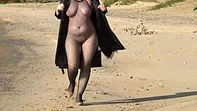 she walks confidently in fishnets