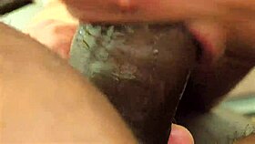 Wife's Sloppy Suck Makes Black Cock Explode Fast