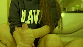 Girl next door tastes sperm from huge cock without clothes off