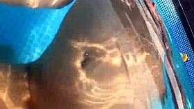 pool sex turns risky as neighbors almost catch the big cock blonde milf