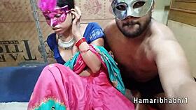 Indian babe in saree spreads for hot licking and clothed pussy pounding in hindi!