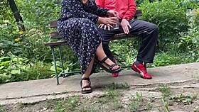 Curvy Mature Cougar Flashes Dirty and Jerks Huge Cock to Make Me Cum Outdoors