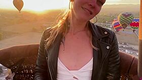 She swallows every drop high over the pyramids!