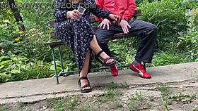 Curvy Mature Cougar Flashes Dirty and Jerks Huge Cock to Make Me Cum Outdoors