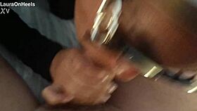 Hot milf in sunglasses gives steamy POV blowjob cumshot