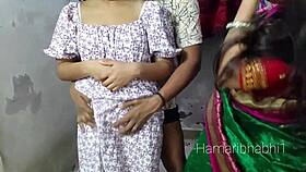 indian desi bhabhi and friend get wild threesome sex in saree 🔥😈👯