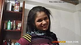 first date outing with beautiful petite latina featuring braces and fun moments