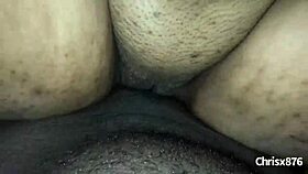 amateur ebony beauty bends over for soft passionate black cock fucking close up