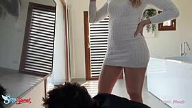 blonde housewife, you shy? come swallow my cum after i fuck your wet hairy pussy hard