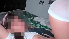 Petite College Latina Student Takes Huge Monster Cock in Homemade Glasses Uniform