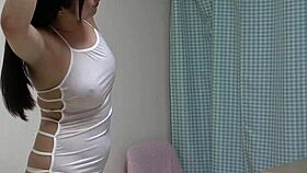 watch this japanese big tits babe strip from mini dress thong to bikini