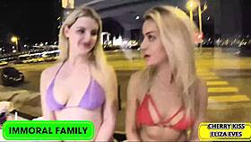 Cherry kiss drenches everything as she cums hard