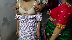 indian desi bhabhi and friend get wild threesome sex in saree 🔥😈👯