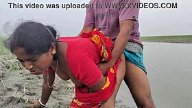 Bangladeshi couple fucks doggystyle in open spot with tight pussy grip