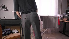 Her pants slip down in silly embarrassment fetish tease