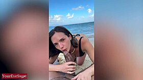 eve sweet hangs out with troy francisco on public beach
