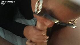 Hot milf in sunglasses gives steamy POV blowjob cumshot