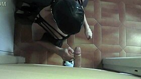 Fishnet Catsuit Milf Takes Gloryhole Cock Deep in Mouth and Pussy