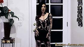 Tatted emo slut takes brutal anal assfucking