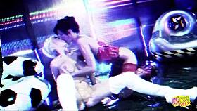 A Blonde Stripper Craves Her Girl Licking Dildo Clean