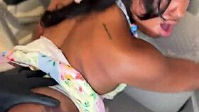 Blonde girl fucks black male hard
