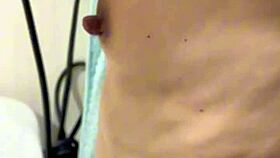 My wifes petite body has sensitive nipples and enjoys raw creampie