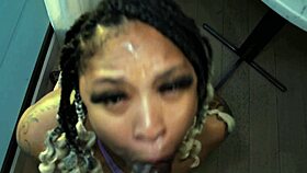 pov sloppy wet bbc blowjob with gagging
