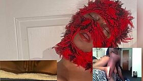 Reaction video ebony squirt while watching xvideos eye rolling orgasms