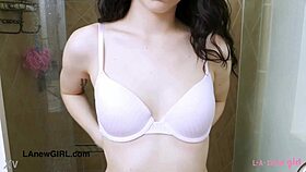 fresh faced model enjoyed a nice shower