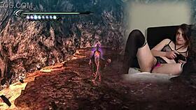 Goth bimbo plays game with lovense