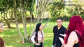 Spicy interview turns threesome