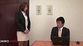 sara saijo gets wild creampie in office