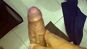 amateur husband enjoys intense solo release at home
