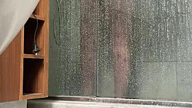 bbw caught masturbating in shower
