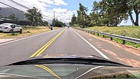Mature milf chats about sex during car ride