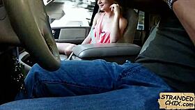 Blonde teen finds ride after hike
