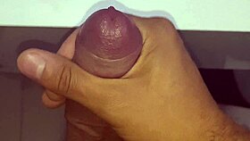 amateur husband enjoys intense solo release at home