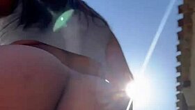 fat crossdresser teases big ass with cock in view