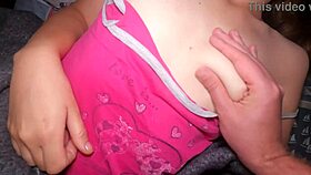 tiny tits babe sucks and jerks short