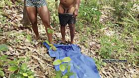 Horny african wife fucked outdoors by big cock