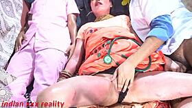 Indian doctor examines patient with dirty talk in hospital