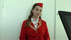 Young air hostess kacey in casting