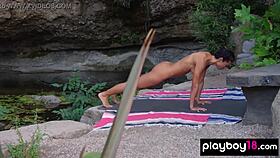 naked milf yoga instructor daniella smith makes her body flexible